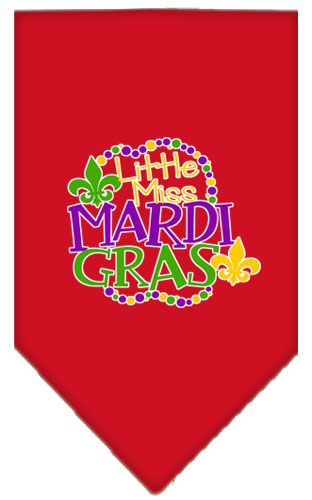 Miss Mardi Gras Screen Print Mardi Gras Bandana Red Large